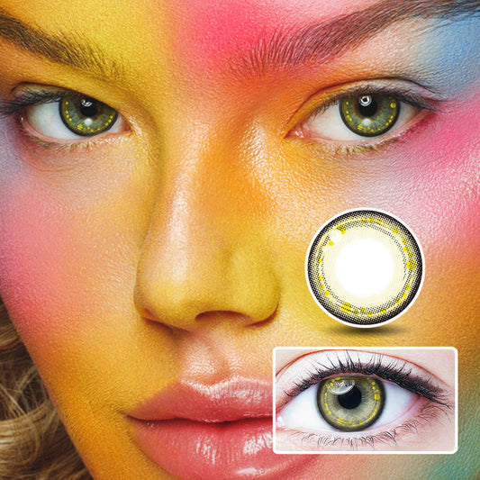 Star Ring Golden Brown colored contact lenses