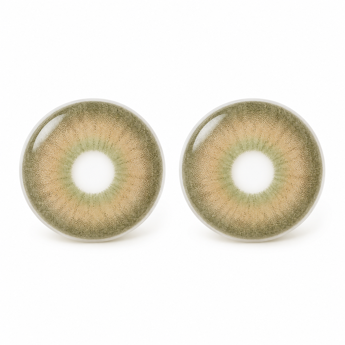 Olive Chai Satin Gradient colored contact lenses pair - lens design