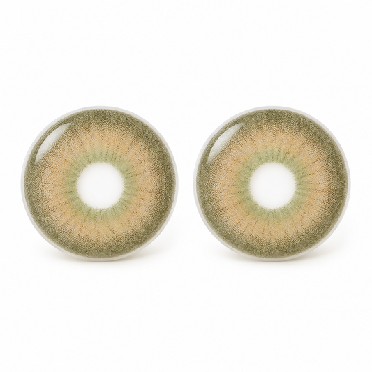 Olive Chai Satin Gradient colored contact lenses pair - lens design