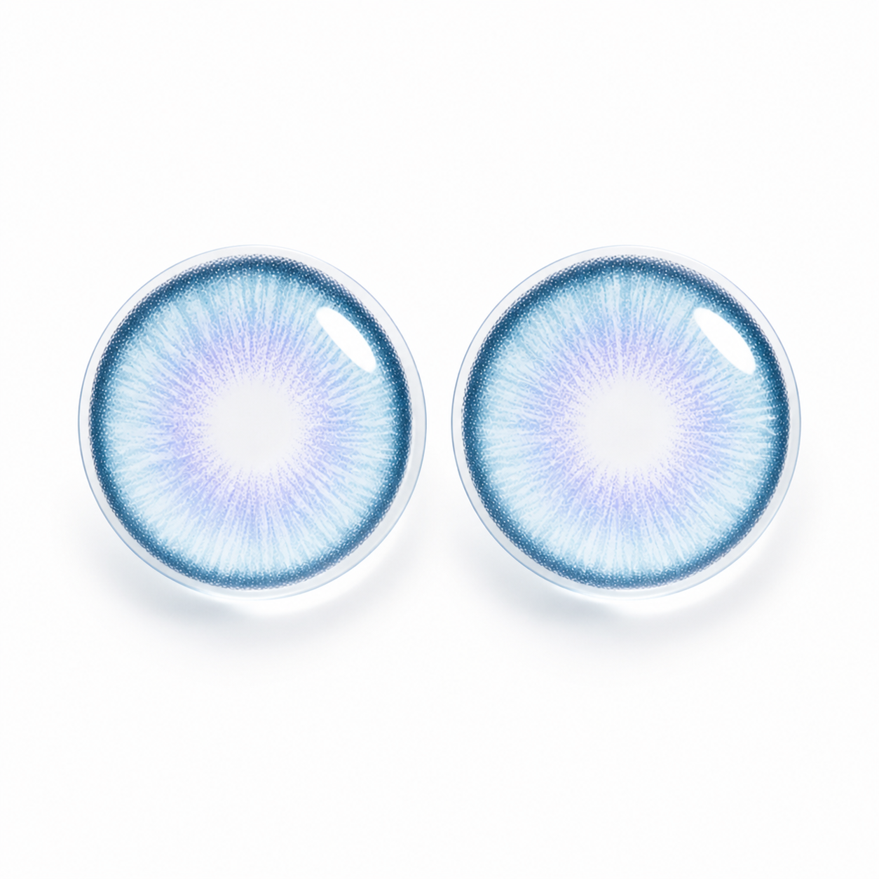 Arctic Lilac Ray Blue colored contact lenses pair - lens design