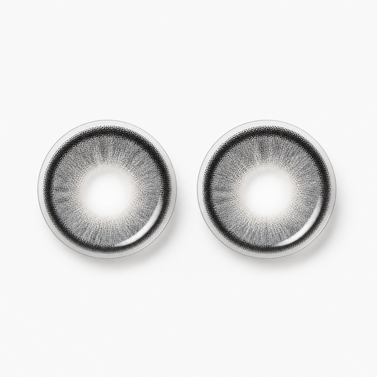 Smoke Ring Gray colored contact lenses pair - lens design