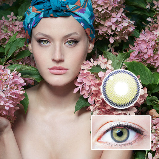 lemon Green colored contact lenses