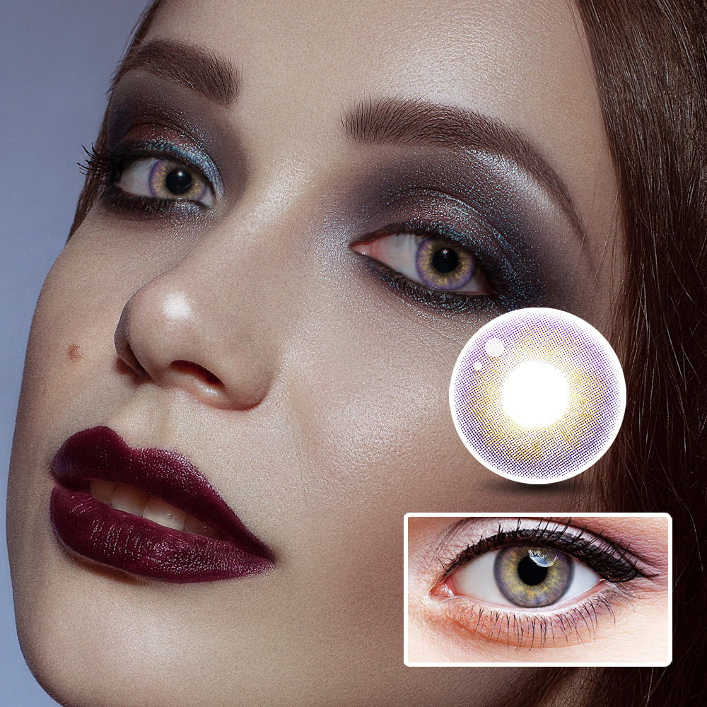 Raspberry Violet colored contact lenses