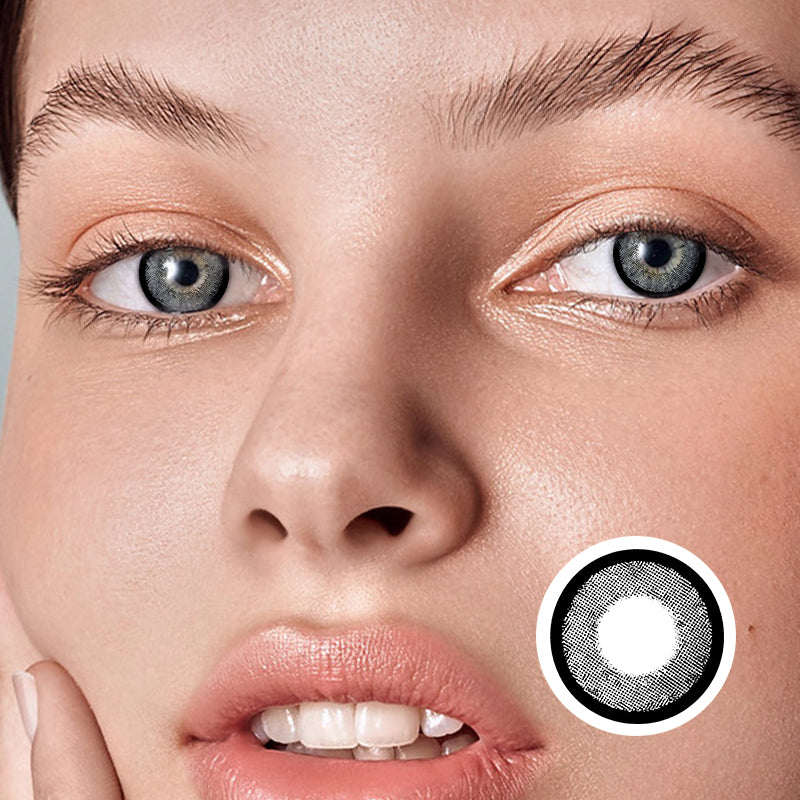 Arashi Grey colored contact lenses by Moxielens