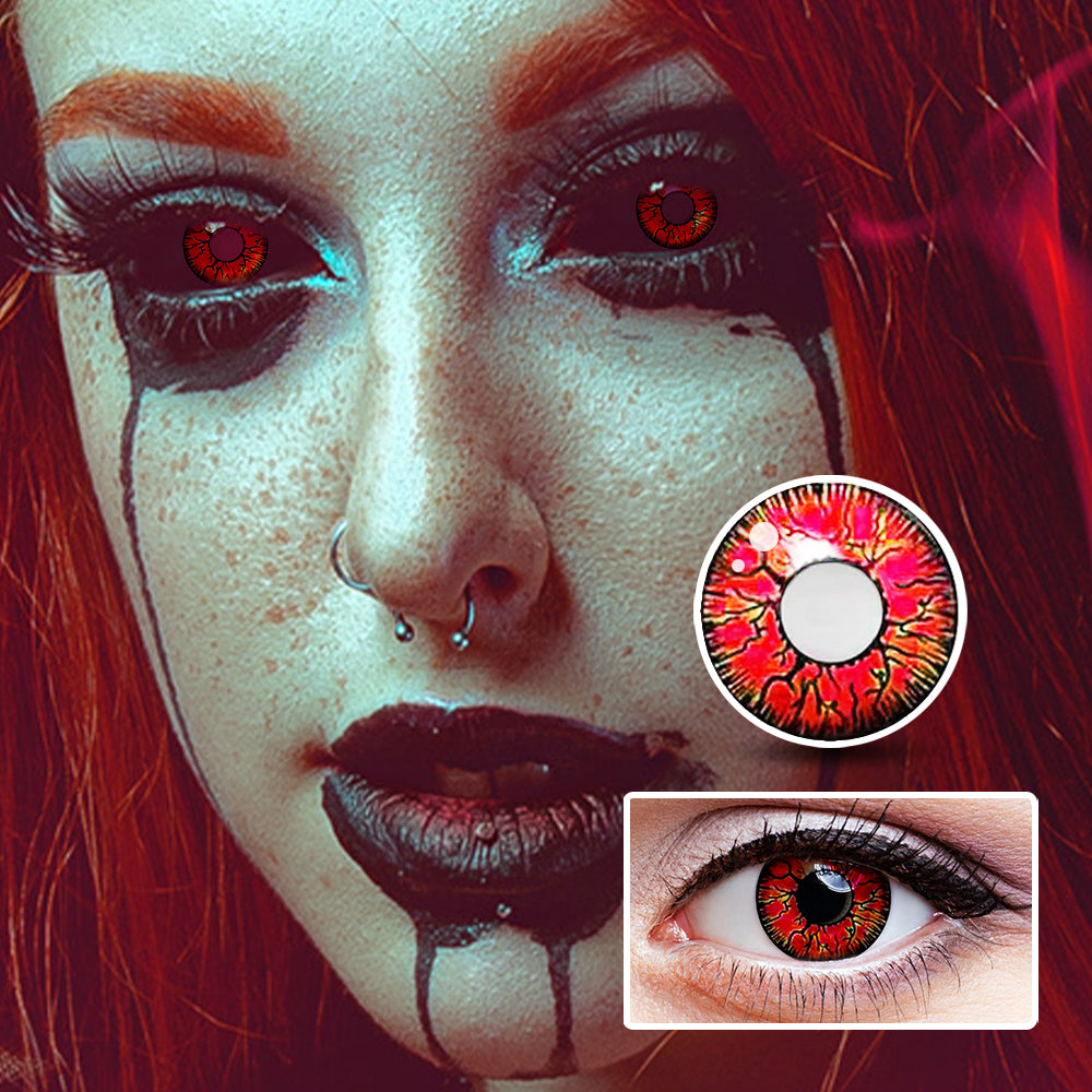 Red Crackle | Moxielens Fantasy FX Colored Contacts -- Fantasy FX colored contacts | Moxielens