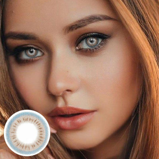 Natural three-color blue (12 months) colored contact lenses