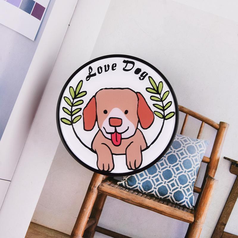 Round acrylic patch cute dog contact lens case colored contact lenses