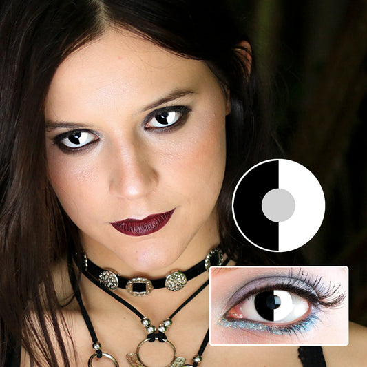 Black And White Mandarin Duck | Moxielens Midnight Edge Colored Contacts ??Midnight Edge colored contacts | Moxielens