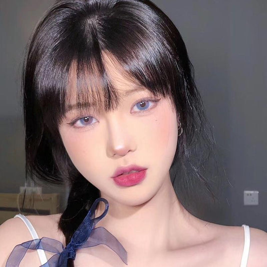 Two-tone red and blue (12 months) colored contact lenses