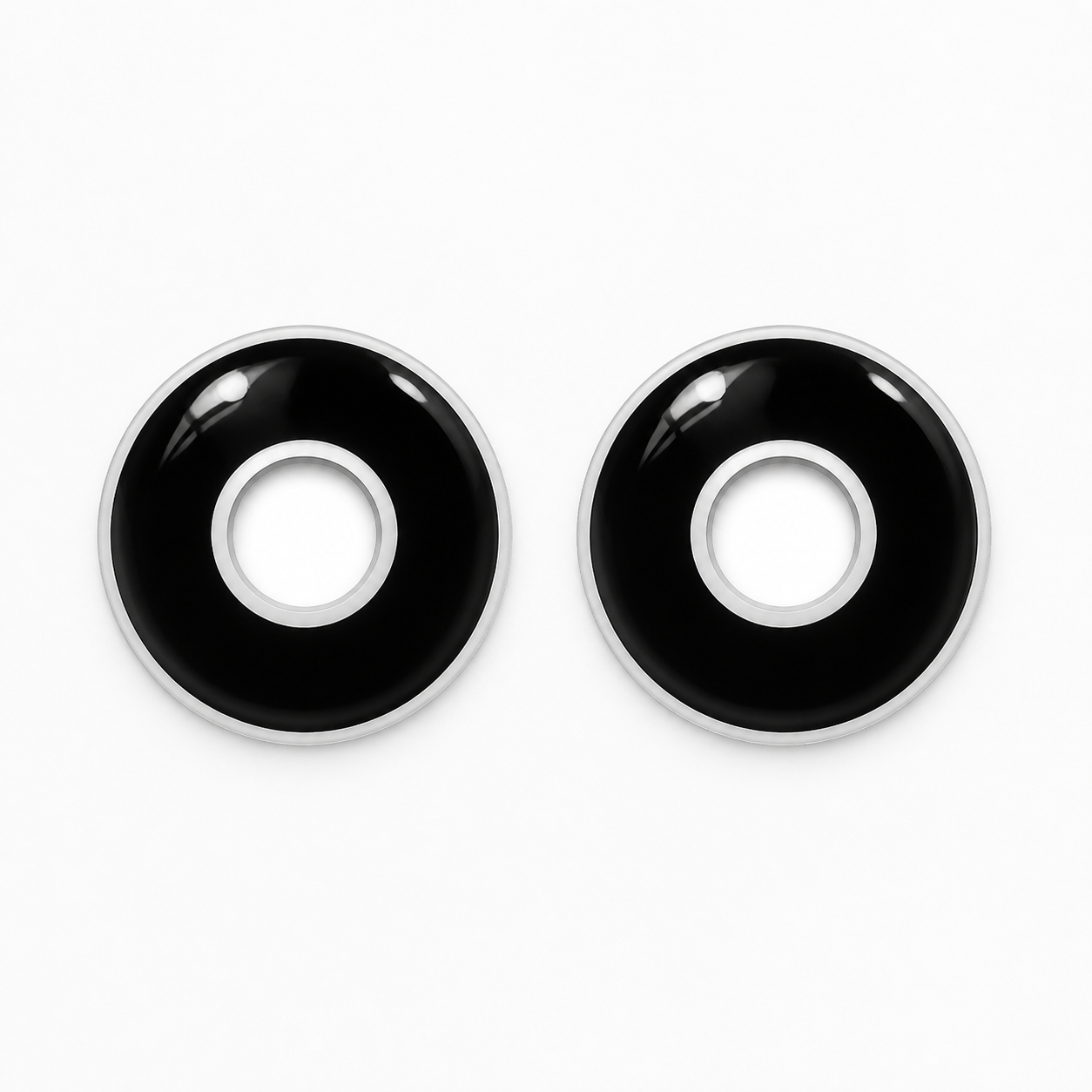 Double Ring Black colored contact lenses pair - lens design