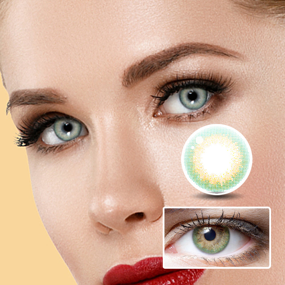 Blue Camellia colored contact lenses