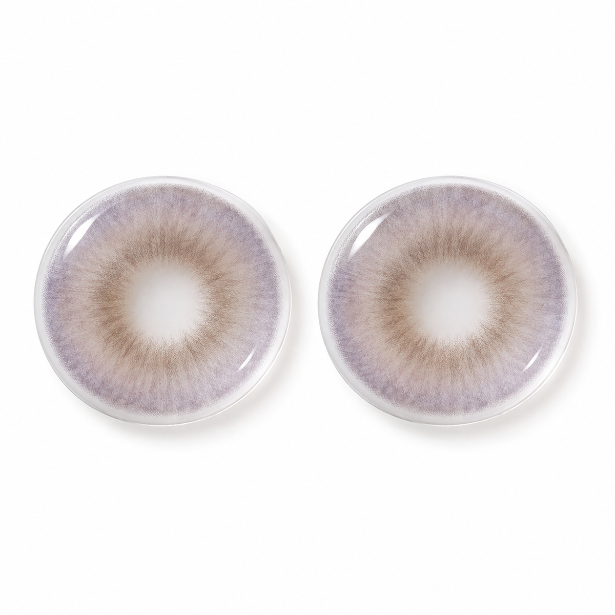 Lavender Taupe Satin Fade colored contact lenses pair - lens design