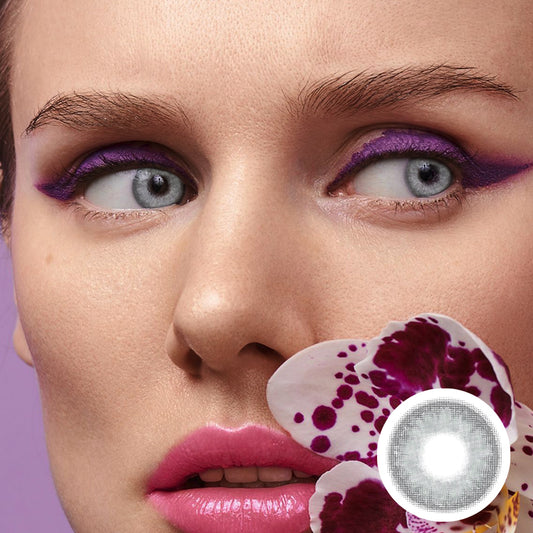 Diamond Fog Gray colored contact lenses by Moxielens
