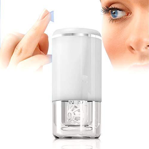 Ultrasonic contact lens cleaner, smart cleaner for soft and rigid contact lenses, white colored contact lenses