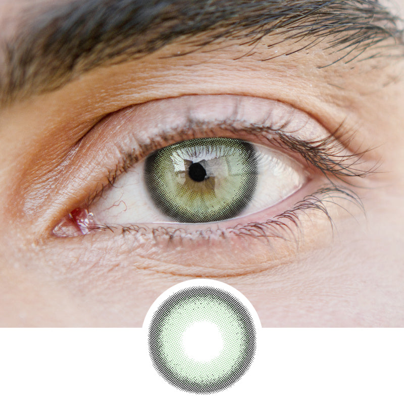 Men' Fujino Green | Moxielens Botanical Haze Colored Contacts -- Botanical Haze colored contacts | Moxielens