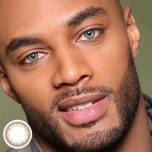 Men's brown-green (12 months) colored contact lenses