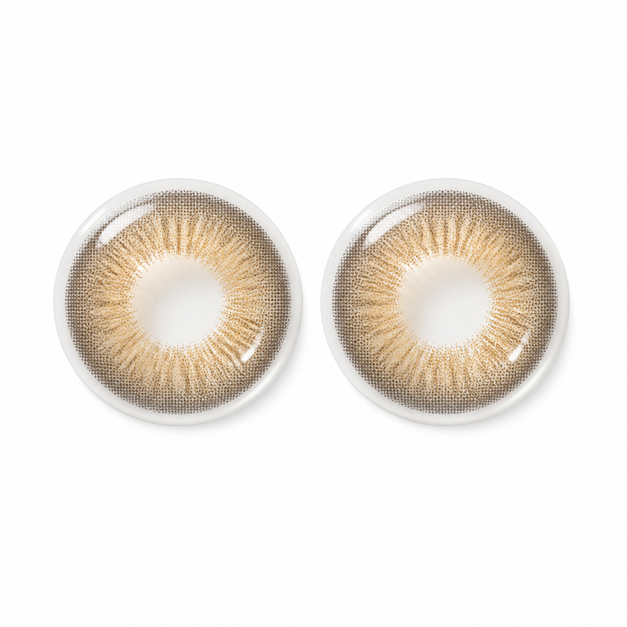 Amber Velvet Hazel colored contact lenses pair - lens design