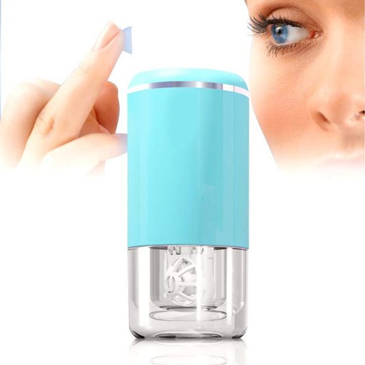Ultrasonic contact lens cleaner, smart cleaner for soft and rigid contact lenses, white colored contact lenses