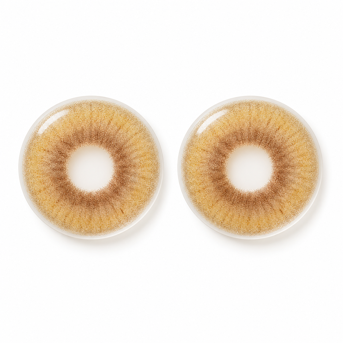 Honey Toffee Feather Blend colored contact lenses pair - lens design
