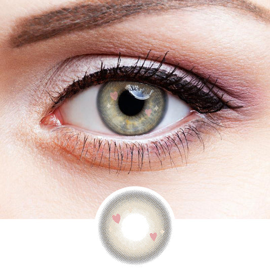 Heart colored contact lenses