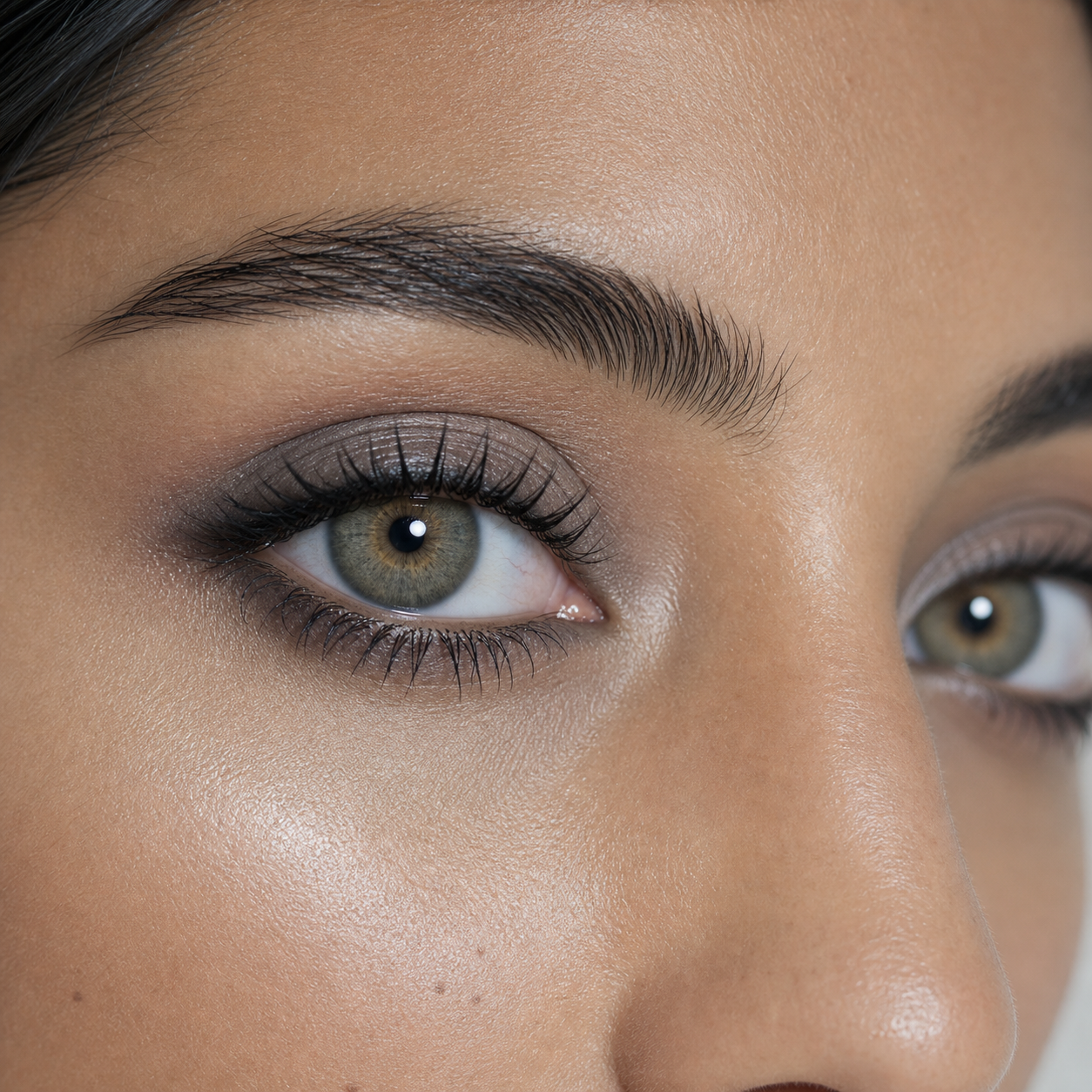Olive Smoke Green colored contacts - high-fashion shine with a precise iris texture study