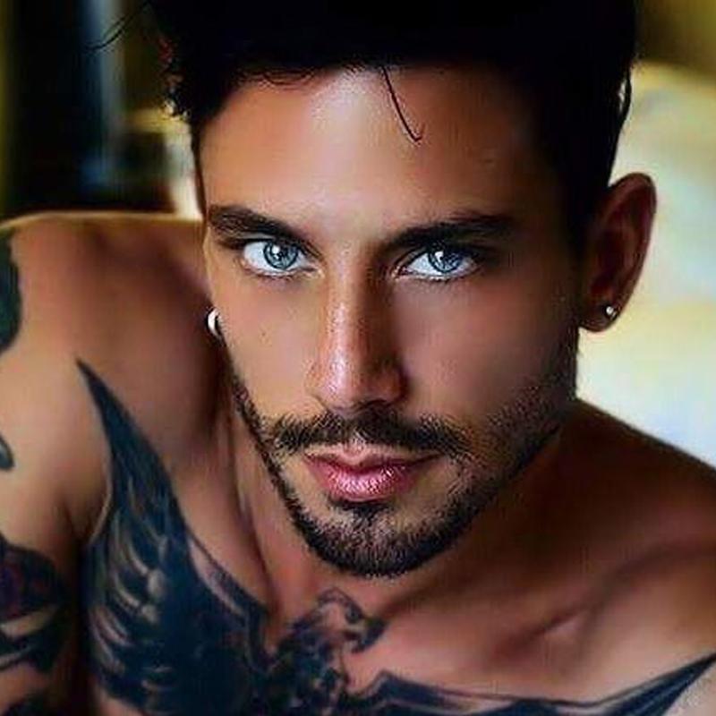 Men's blue spar (12 months) colored contact lenses