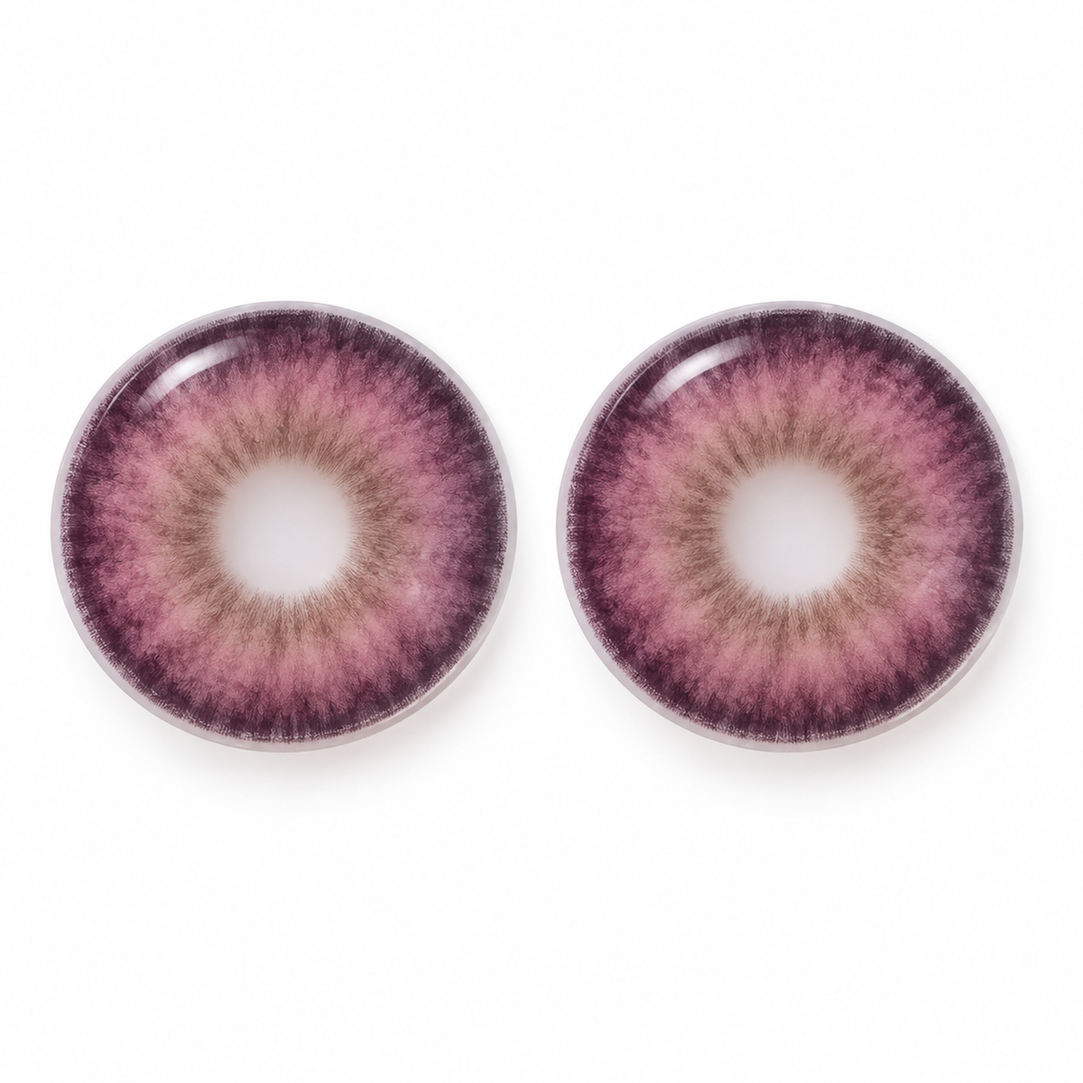 Eggplant Rose Petal Blend colored contact lenses pair - lens design