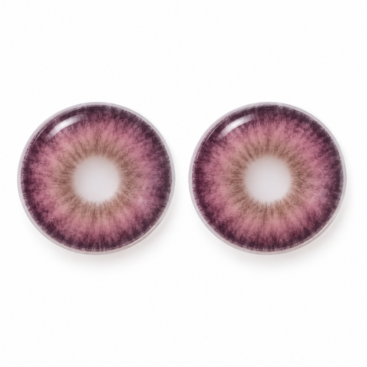 Eggplant Rose Petal Blend colored contact lenses pair - lens design