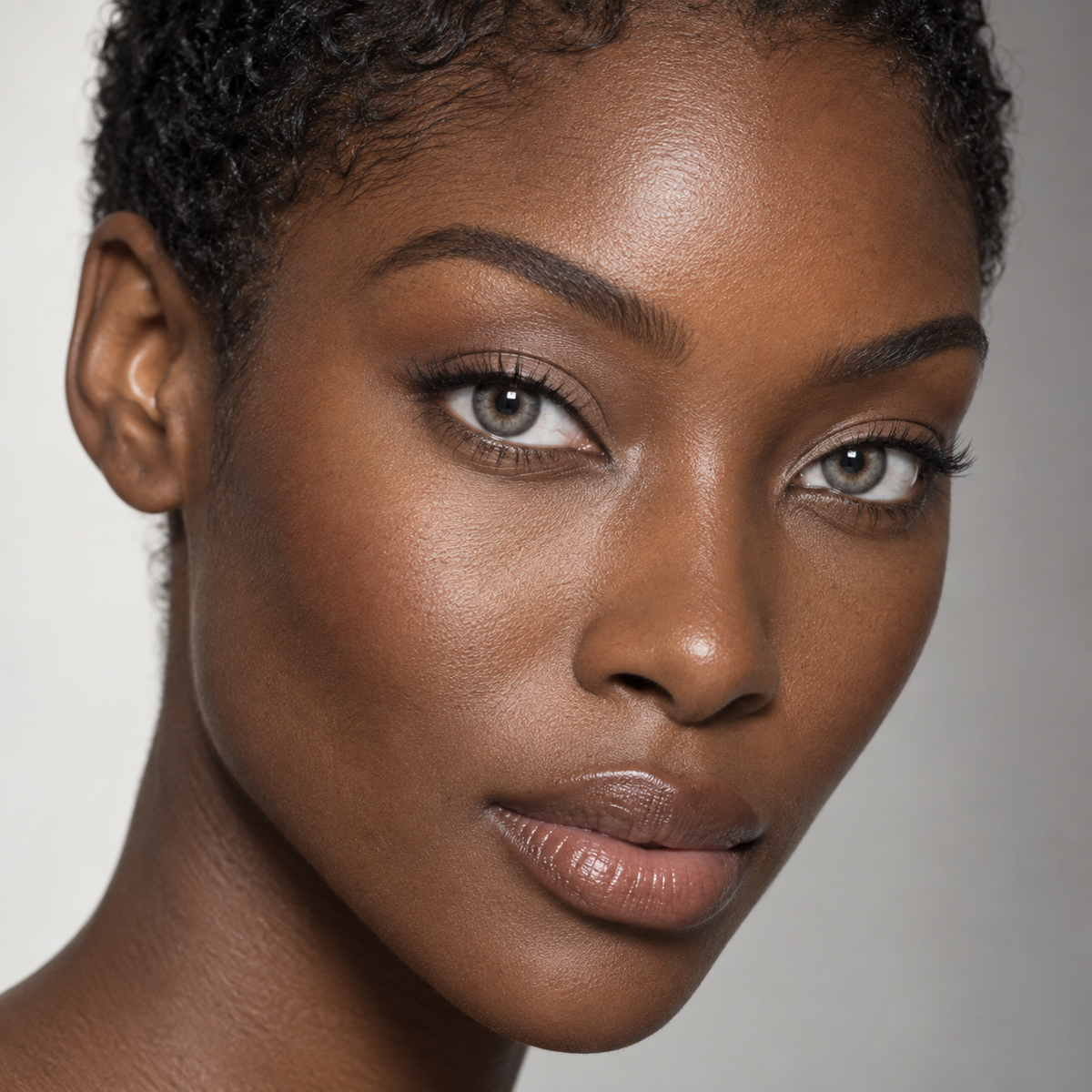 Porcelain Pearl White Fade colored contacts on model - porcelain pearl editorial