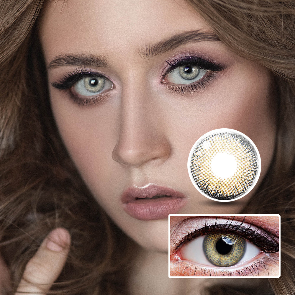 Small Pineapple Brown colored contact lenses