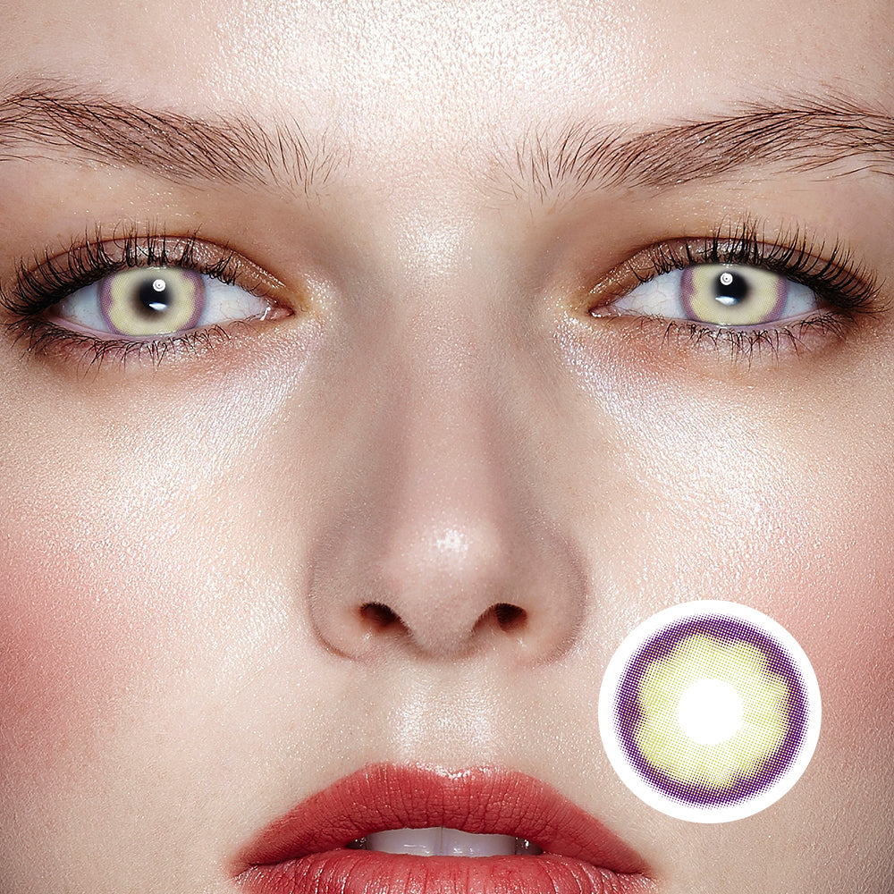 Nana Rice Purple | Moxielens Aurora Veil Colored Contacts -- Aurora Veil colored contacts | Moxielens