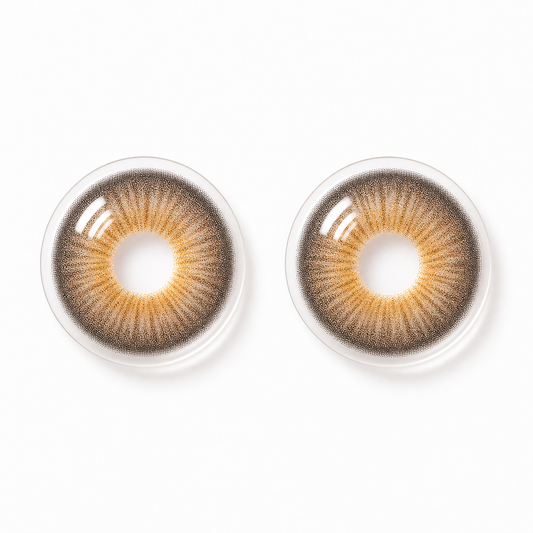 Amber Veil Hazel colored contact lenses pair - lens design