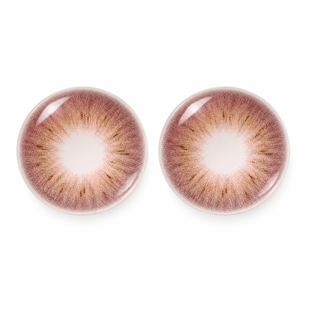 Rosewood Cocoa Petal Fade colored contact lenses pair - lens design
