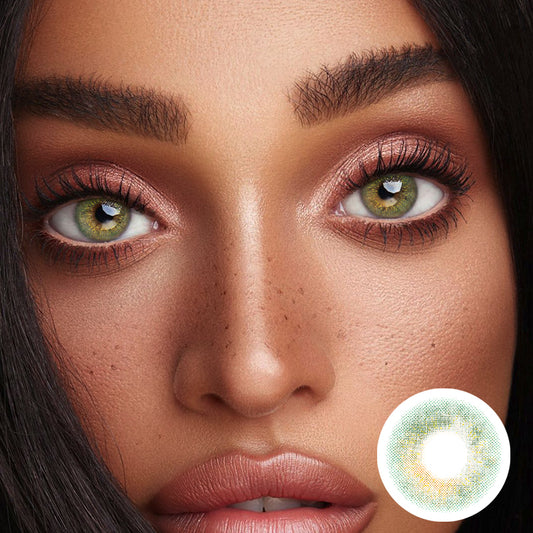 Diamond Tear Green colored contact lenses by Moxielens