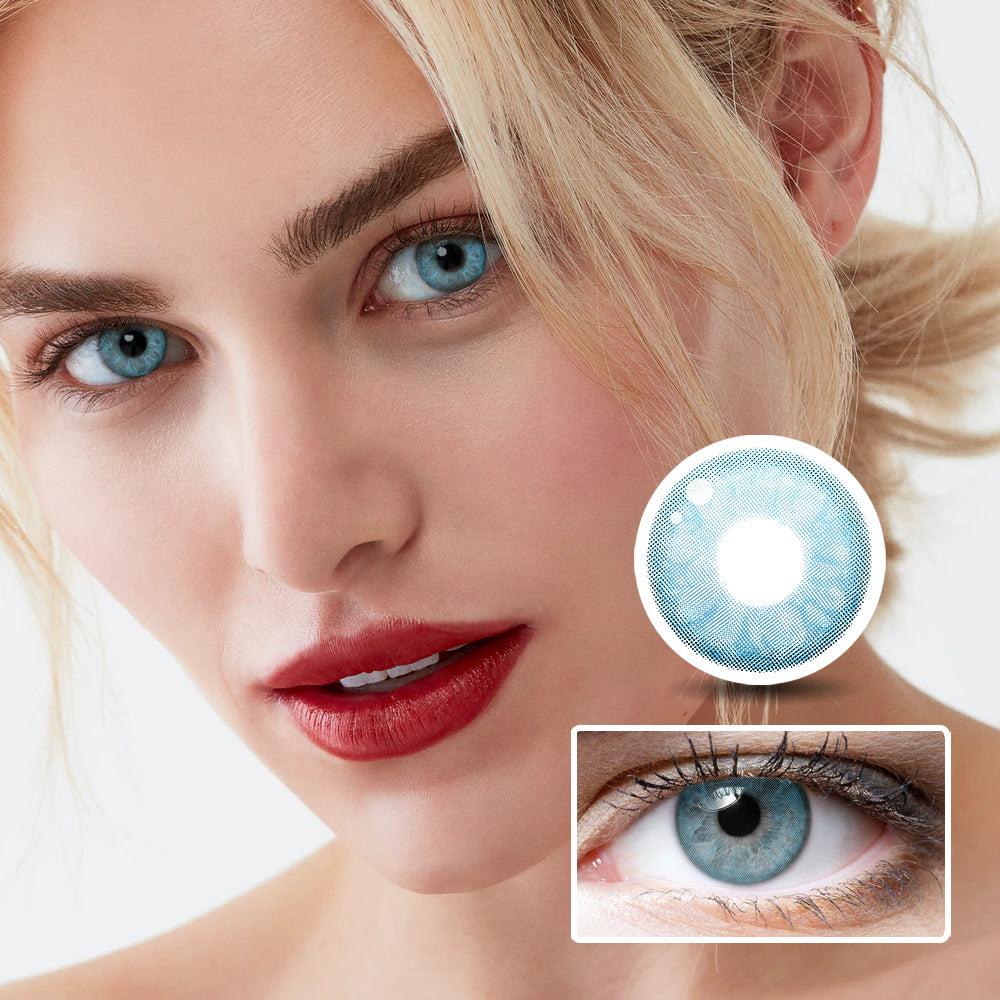 Emerald Blue colored contact lenses
