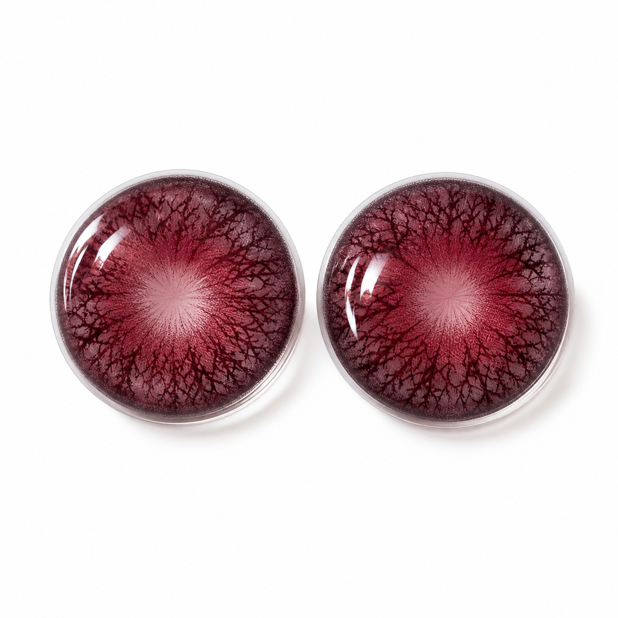 Black Cherry Vein Red colored contact lenses pair - lens design