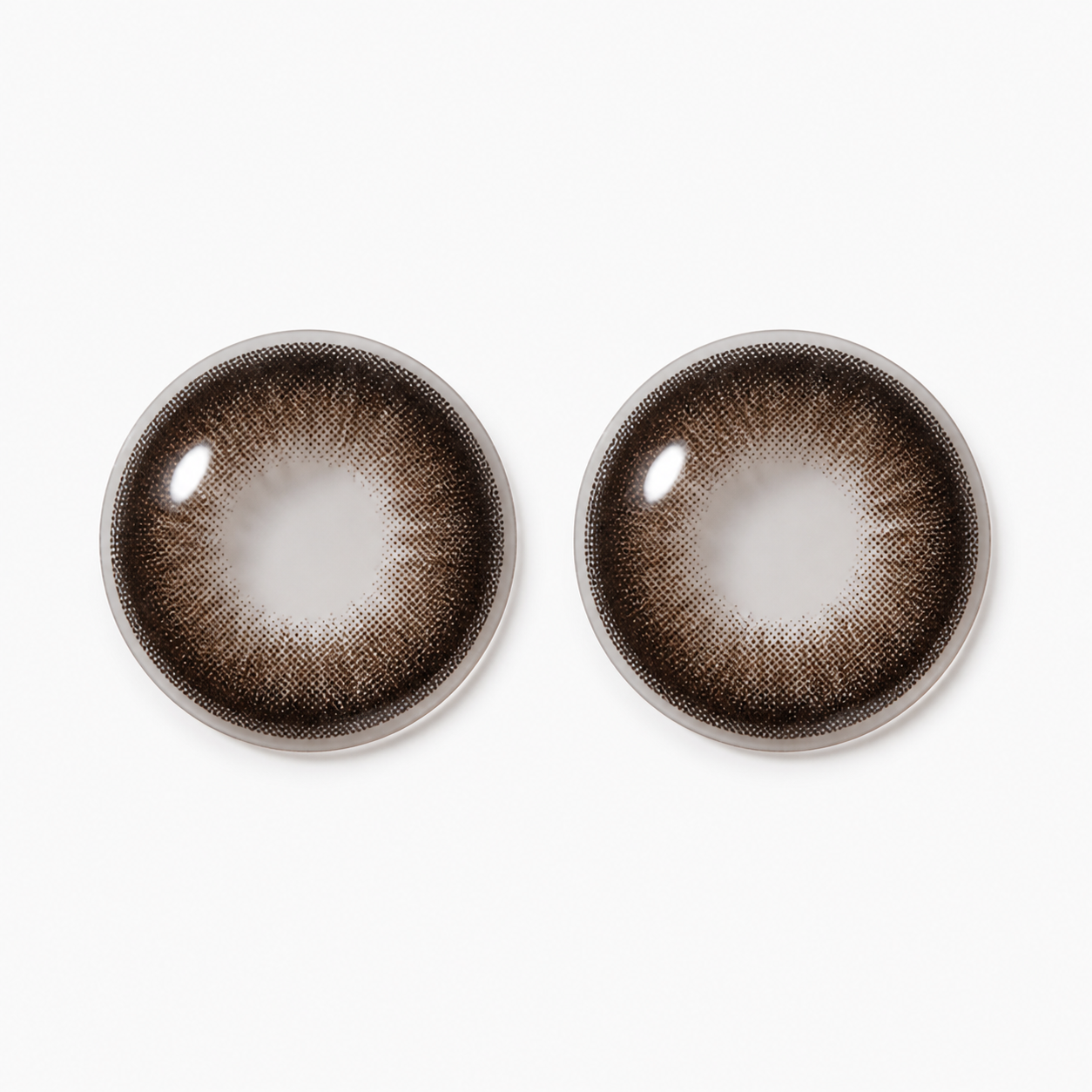 Cocoa Smoke Brown colored contact lenses pair - lens design