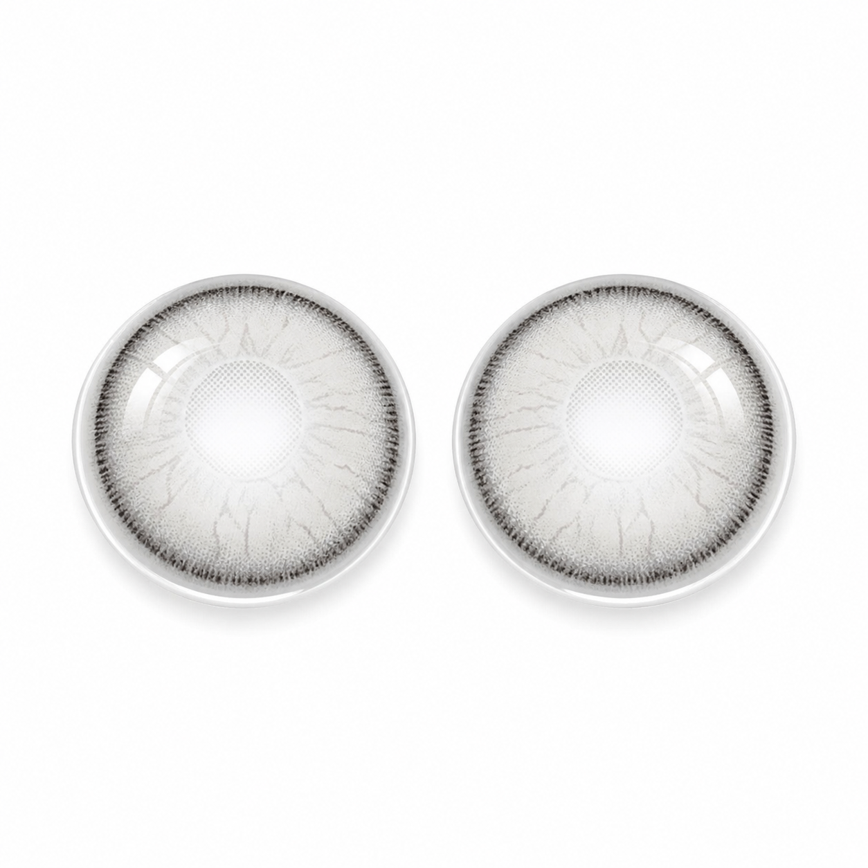 Ghost Mesh White colored contact lenses pair - lens design