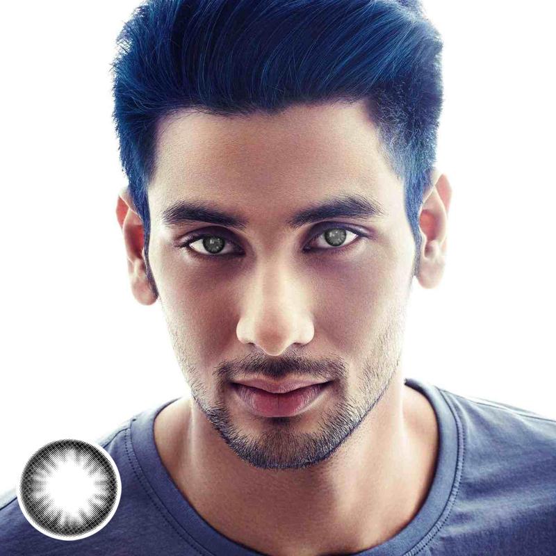 Men's black (12 months) color colored contact lenses