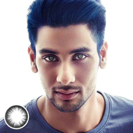 Men's black (12 months) color colored contact lenses