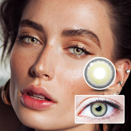 Auburn Gray colored contact lenses