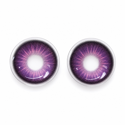 Plum Noir Violet colored contact lenses pair - lens design