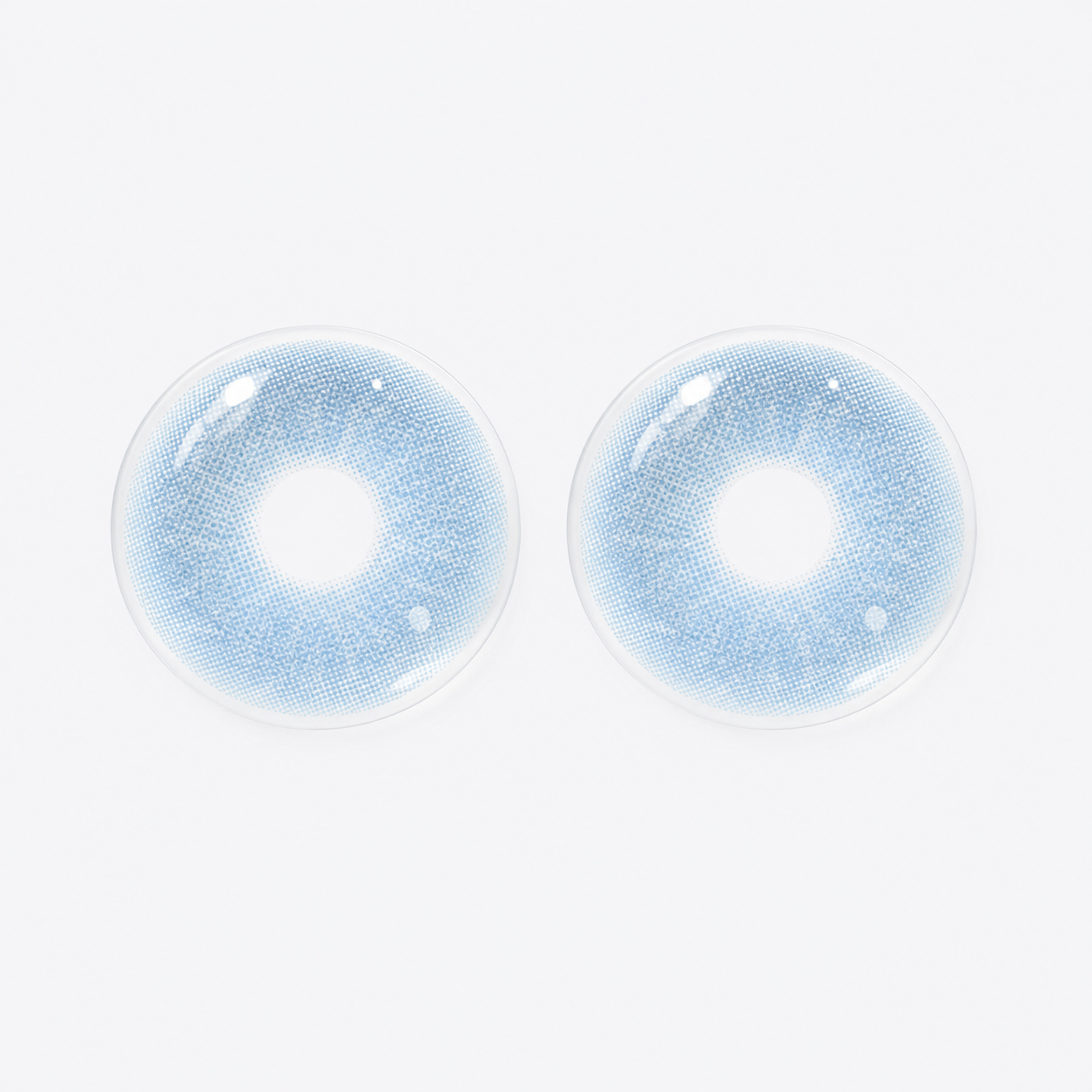 Glacier Celestial Blue colored contact lenses pair - lens design