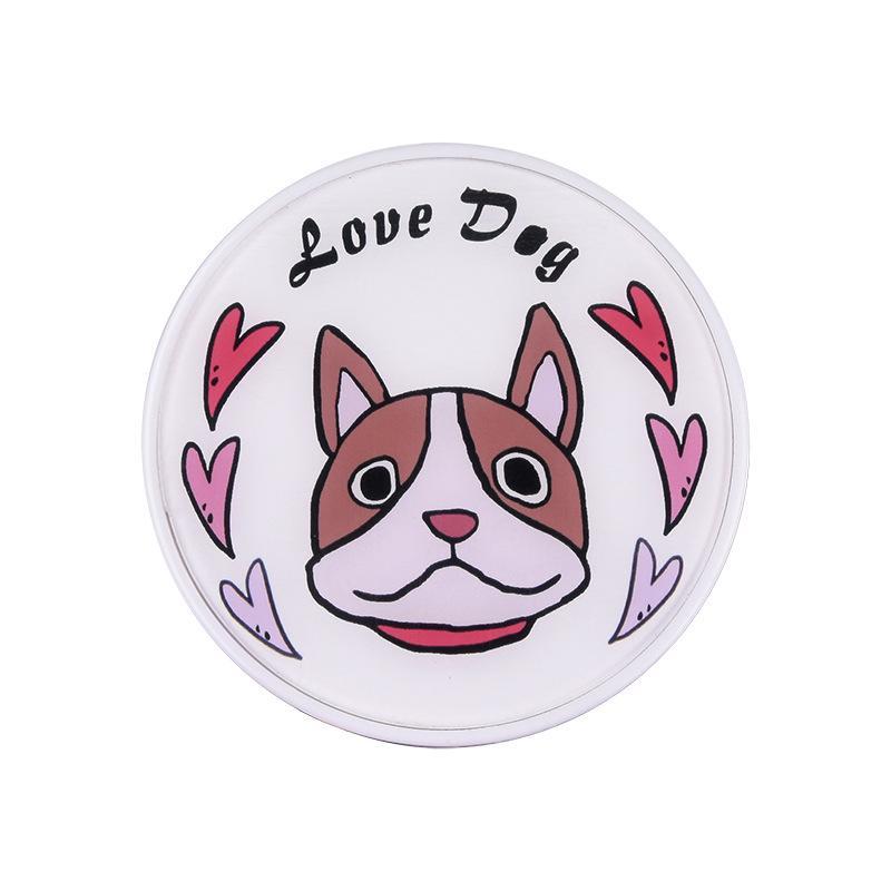 Round acrylic patch cute dog contact lens case colored contact lenses