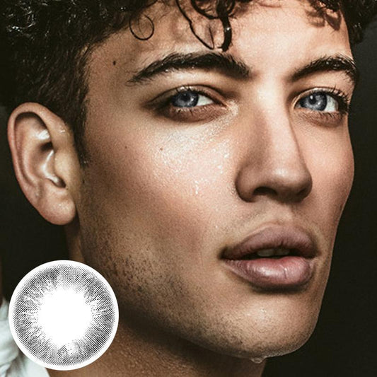 Men's big eye black (12 months) colored contact lenses