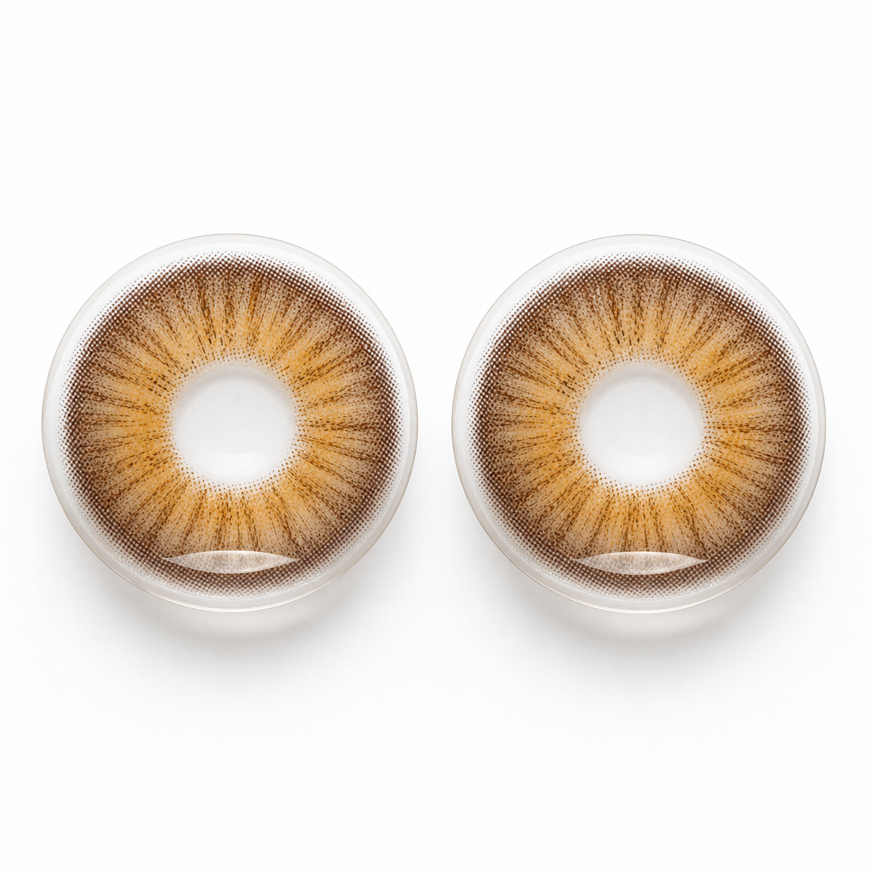Chestnut Amber Ripple Brown colored contact lenses pair - lens design