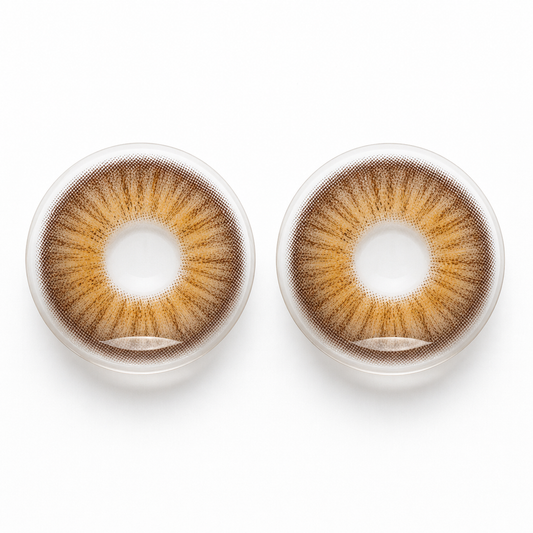 Chestnut Amber Ripple Brown colored contact lenses pair - lens design