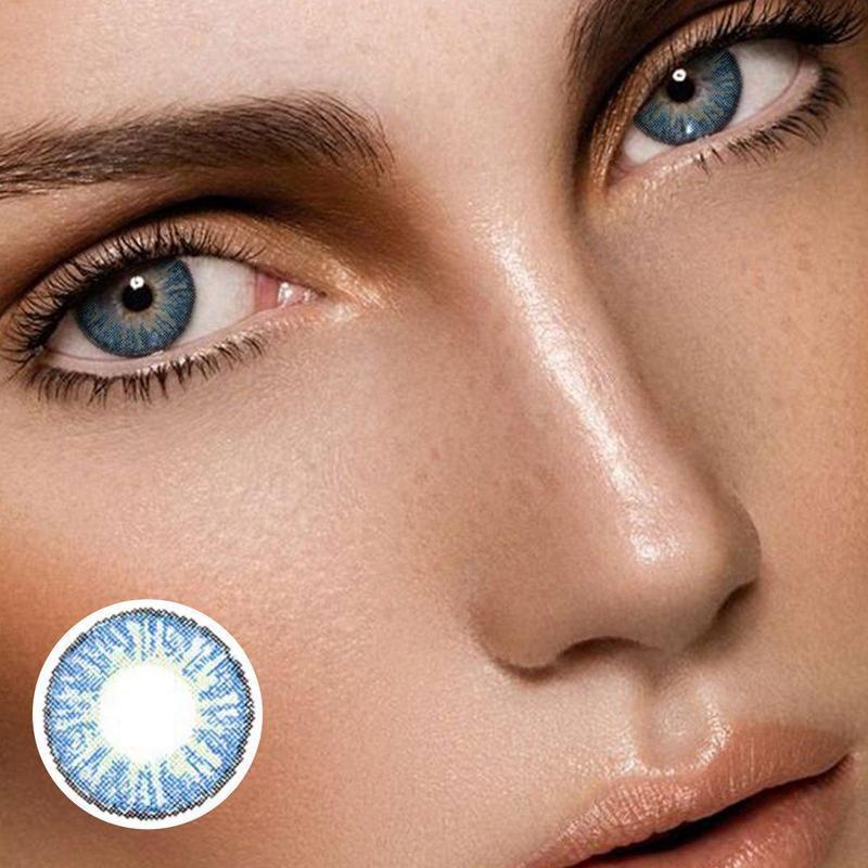 Marble Flowery Blue (12 Month) colored contact lenses