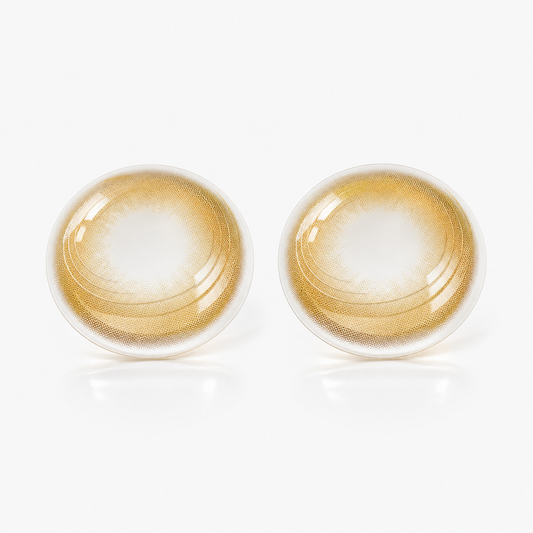 Honeyglass Gold colored contact lenses pair - lens design