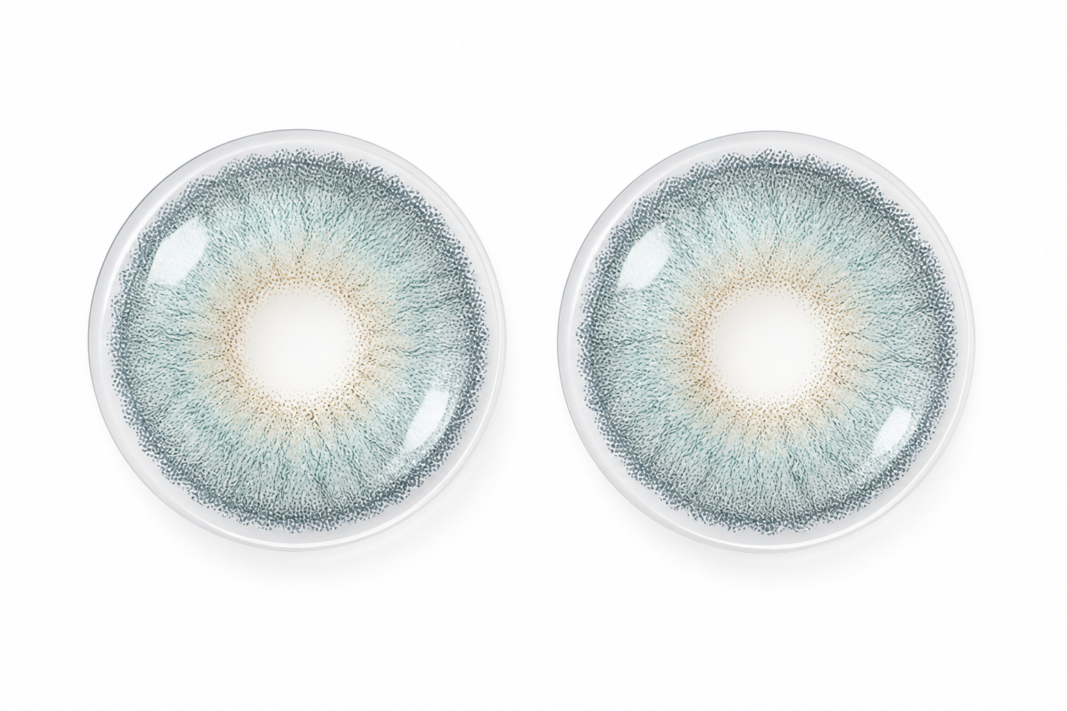 Aqua Tide Teal colored contact lenses pair - lens design